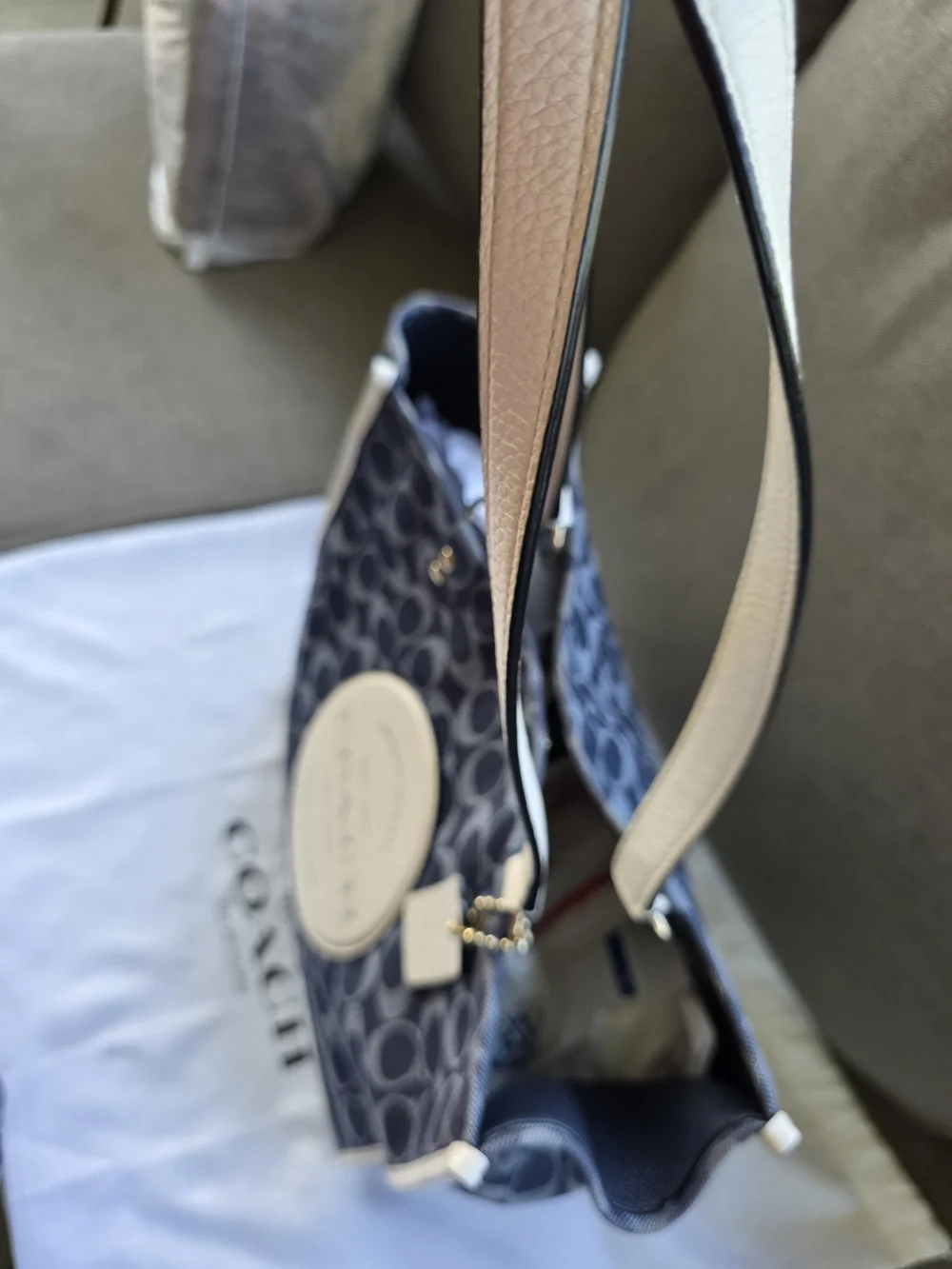 COACH New York Navy & White Signature Canvas Tote